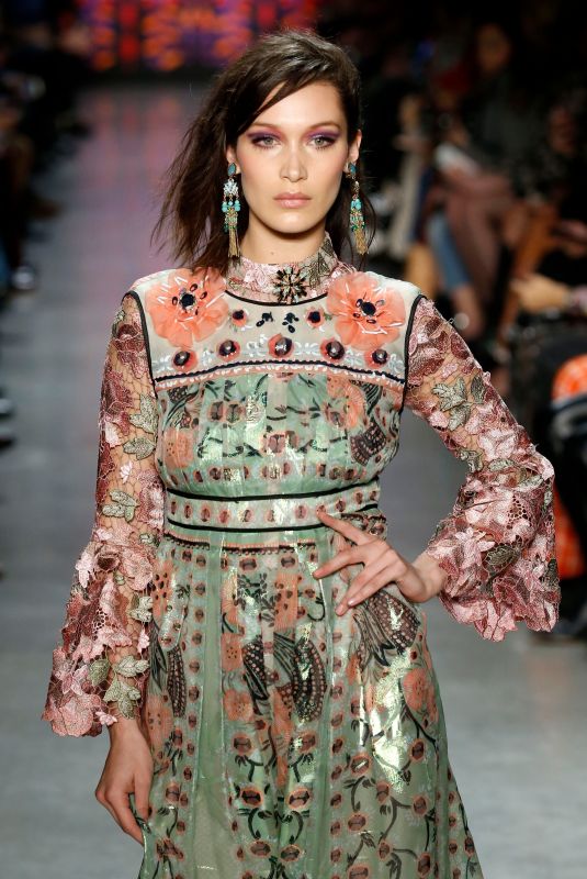 BELLA HADID at Anna Sui Runway Show at New York Fashion Week 02/12/2018