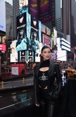 BELLA HADID at Bulgari Unveils New B.Zero1 Jewelry Campaign at Times Square in New York 02/07/2018