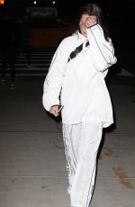 BELLA HADID in White Tracksuit Out in New York 02/06/2018