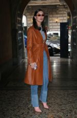 BELLA HADID Leaves Cavalli Fitting at 2018 Milan Fashion Week 02/22/2018