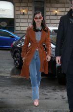 BELLA HADID Leaves Cavalli Fitting at 2018 Milan Fashion Week 02/22/2018