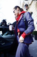 BELLA HADID Leaves Her Hotel in Paris 02/26/2018