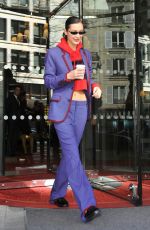 BELLA HADID Leaves Her Hotel in Paris 02/26/2018