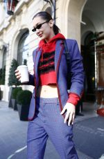 BELLA HADID Leaves Her Hotel in Paris 02/26/2018