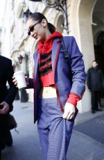 BELLA HADID Leaves Her Hotel in Paris 02/26/2018