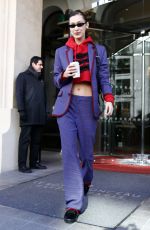 BELLA HADID Leaves Her Hotel in Paris 02/26/2018