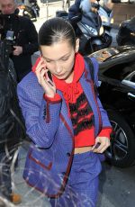 BELLA HADID Leaves Her Hotel in Paris 02/26/2018