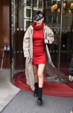 BELLA HADID Leaves Her Hotel in Paris 02/27/2018