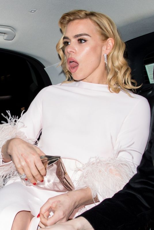 BILLIE PIPER Leaves Vogue x Tiffany & Co Bafta Afterparty in London 02/18/2018