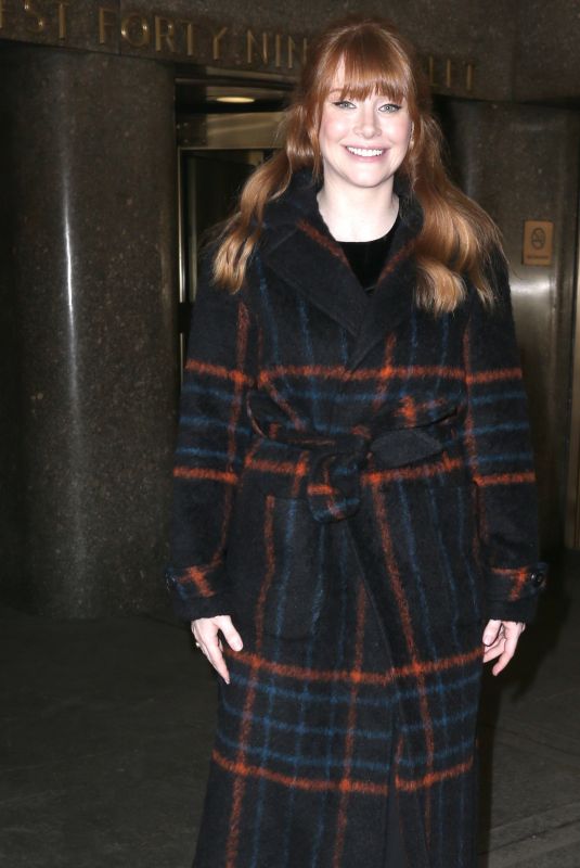 BRYCE DALLAS HOWARD Arrives at Today Show in New York 02/15/2018