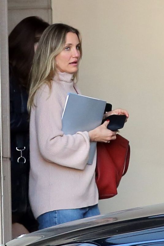 CAMERON DIAZ Leaves Montage Hotel in Beverly Hills 02/12/2018