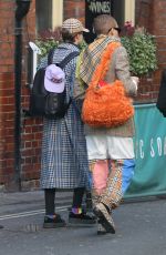CARA DELEVINGNE Out at London Fashion Week 02/17/2018