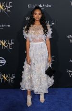 CHANDLER KINNEY at A Wrinkle in Time Premiere in Los Angeles 02/26/2018