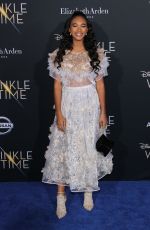 CHANDLER KINNEY at A Wrinkle in Time Premiere in Los Angeles 02/26/2018