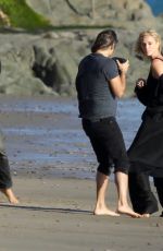 CHARLIZE THERON on the Set of a Photoshoot at Malibu Beach 02/16/2018