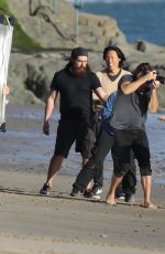 CHARLIZE THERON on the Set of a Photoshoot at Malibu Beach 02/16/2018