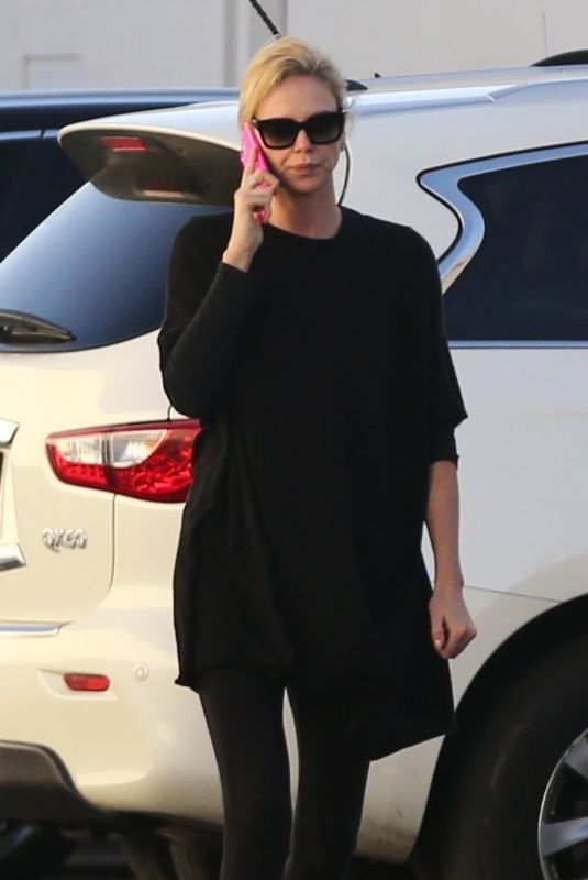 CHARLIZE THERON Out and About in Van Nuys 02/20/2018