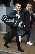 CHARLOTTE HAWKINS and SARA COX at Piccadilly Train Station in Manchester 02/08/2018