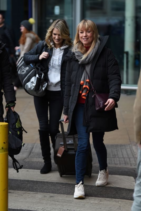 CHARLOTTE HAWKINS and SARA COX at Piccadilly Train Station in Manchester 02/08/2018