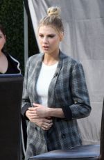 CHARLOTTE MCKINNEY and Danny Abeckaser on the Set of Extra in New York 02/01/2018