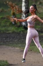 CHELSEA HEALEY Working Out at a Park in Manchester 02/18/2018