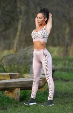 CHELSEA HEALEY Working Out at a Park in Manchester 02/18/2018