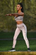 CHELSEA HEALEY Working Out at a Park in Manchester 02/18/2018