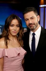 CHLOE BENNET on the Set of Jimmy Kimmel Live in Los Angeles 02/14/2018