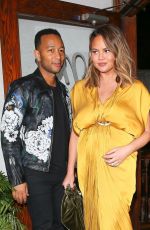 CHRISSY TEIGEN and John Legend at Madeo Restaurant in West Hollywood 02/01/2018