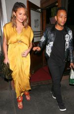 CHRISSY TEIGEN and John Legend at Madeo Restaurant in West Hollywood 02/01/2018