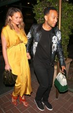 CHRISSY TEIGEN and John Legend at Madeo Restaurant in West Hollywood 02/01/2018