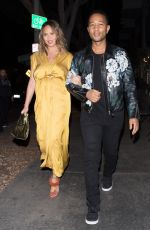 CHRISSY TEIGEN and John Legend at Madeo Restaurant in West Hollywood 02/01/2018