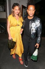 CHRISSY TEIGEN and John Legend at Madeo Restaurant in West Hollywood 02/01/2018