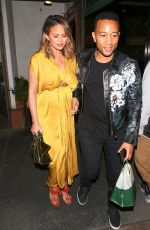 CHRISSY TEIGEN and John Legend at Madeo Restaurant in West Hollywood 02/01/2018