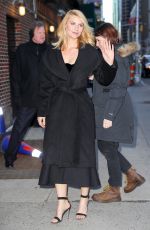 CLAIRE DANES Leaves Late Show with Stephen Colbert in New York 02/05/2018