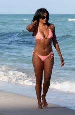 CLAUDIA JORDAN in Bikini at a Beach in Miami 02/12/2018
