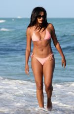 CLAUDIA JORDAN in Bikini at a Beach in Miami 02/12/2018