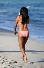 CLAUDIA JORDAN in Bikini at a Beach in Miami 02/12/2018