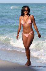 CLAUDIA JORDAN in Bikini at a Beach in Miami 02/12/2018