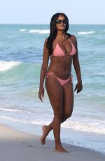 CLAUDIA JORDAN in Bikini at a Beach in Miami 02/12/2018