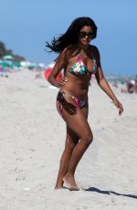 CLAUDIA JORDAN in Bikini on the Beach in Miami 02/14/2018
