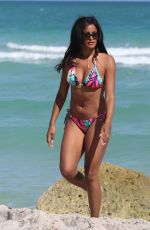 CLAUDIA JORDAN in Bikini on the Beach in Miami 02/14/2018