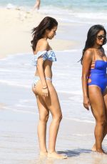 CLAUDIA JORDAN in Swimsuit on the Beach in Miami 02/13/2018