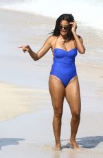 CLAUDIA JORDAN in Swimsuit on the Beach in Miami 02/13/2018