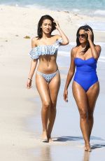 CLAUDIA JORDAN in Swimsuit on the Beach in Miami 02/13/2018