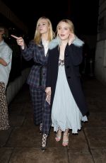 DAKOTA and ELLE FANNING Night Out in London 02/19/2018