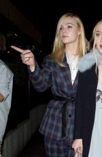 DAKOTA and ELLE FANNING Night Out in London 02/19/2018