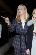 DAKOTA and ELLE FANNING Night Out in London 02/19/2018