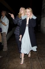 DAKOTA and ELLE FANNING Night Out in London 02/19/2018