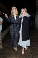 DAKOTA and ELLE FANNING Night Out in London 02/19/2018